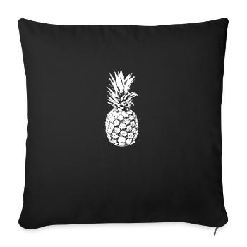 ananas - Housse de coussin décorative 45 x 45 cm - noir - Devant