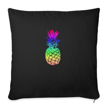 ananas - Housse de coussin décorative 45 x 45 cm - noir - Devant