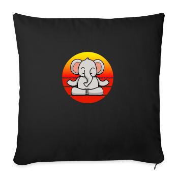 Yoga elephant, meditation yoga for children and - Sofa pillowcase 17,3'' x 17,3'' (45 x 45 cm) - black - Front