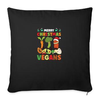 Vegan Live, Lebensstil Lifestyle, Frohe - Sofakissenbezug 45 x 45 cm - Schwarz - Vorne