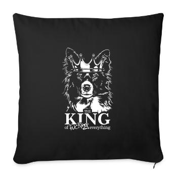BORDER COLLIE King Dog Saying Dogs Wilsigns - Sofa pillowcase 17,3'' x 17,3'' (45 x 45 cm) - black - Front