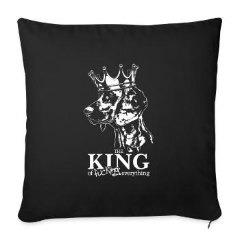 Chien de sueur hanovrien Roi de tout - Housse de coussin décorative 45 x 45 cm - noir - Devant