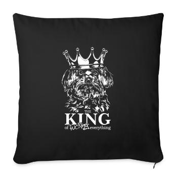 Roi maltais de tout Chiens Disant - Housse de coussin décorative 45 x 45 cm - noir - Devant