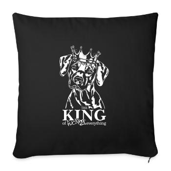 Rhodesian Ridgeback King Dog Saying Dogs - Housse de coussin décorative 45 x 45 cm - noir - Devant