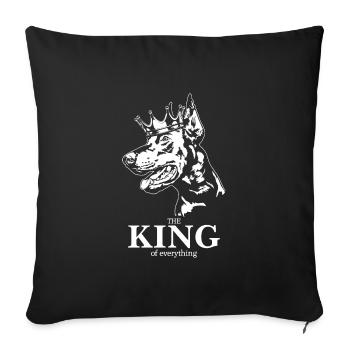 Dobermann King of everything Hundespruch Wilsigns - Sofakissenbezug 45 x 45 cm - Schwarz - Vorne
