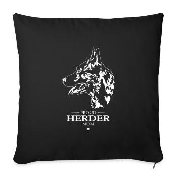 Herder Mom Dog Dog Wilsigns - Sofa pillowcase 17,3'' x 17,3'' (45 x 45 cm) - black - Front