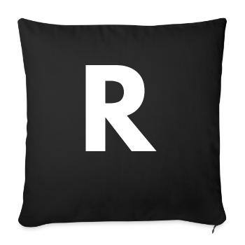 R - Sofakissenbezug 45 x 45 cm - Schwarz - Vorne