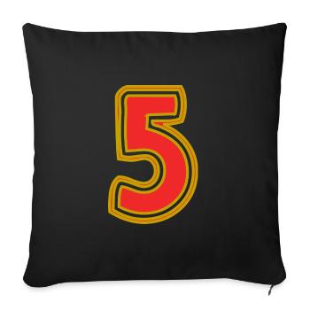 5. 5 YEARS. 5th ANNIVERSARY. 5 YEAR ANNIVERSARY - Sofa pillowcase 17,3'' x 17,3'' (45 x 45 cm) - black - Front