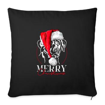 Père Noël Labrador Retriever joyeux Noël Wilsigns - Housse de coussin décorative 45 x 45 cm - noir - Devant