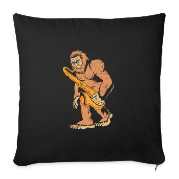 Saxophoniste saxophoniste - Housse de coussin décorative 45 x 45 cm - noir - Devant