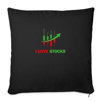 Love of stocks - Sofa pillowcase 17,3'' x 17,3'' (45 x 45 cm) - black - Front