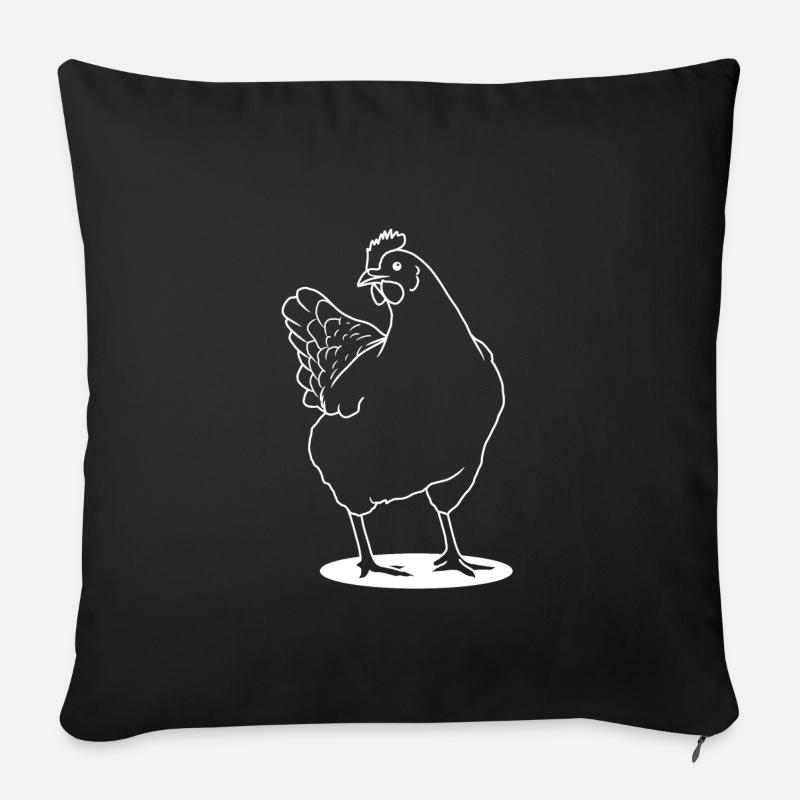 Huhn - Sofakissenbezug 45 x 45 cm - Schwarz