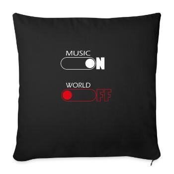 On and Off Buttons, music, world - Housse de coussin décorative 45 x 45 cm - noir - Devant