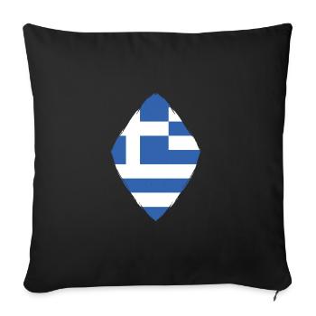 Greece Flag Hellas Athens Greek Flag - Sofa pillowcase 17,3'' x 17,3'' (45 x 45 cm) - black - Front