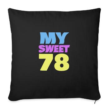 78 - Sofa pillowcase 17,3'' x 17,3'' (45 x 45 cm) - black - Front