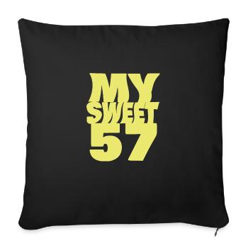 Birthday 57 - Sofa pillowcase 17,3'' x 17,3'' (45 x 45 cm) - black - Front