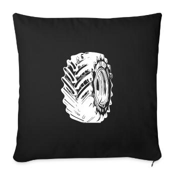 D’énormes pneus pour le sport et les tracteurs - Housse de coussin décorative 45 x 45 cm - noir - Devant