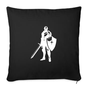 Chevalier à l’épée et au bouclier - Housse de coussin décorative 45 x 45 cm - noir - Devant