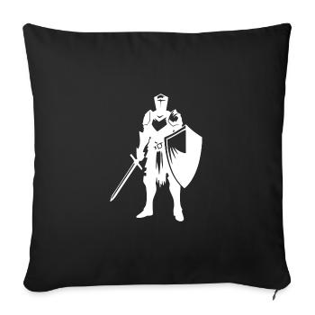Noble chevalier avec bouclier et épée - Housse de coussin décorative 45 x 45 cm - noir - Devant