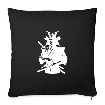 Samouraï japonais avec épée - Housse de coussin décorative 45 x 45 cm - noir - Devant