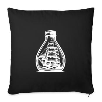 Classic Swell Sailing Ship Bottle Ship - Sofa pillowcase 17,3'' x 17,3'' (45 x 45 cm) - black - Front