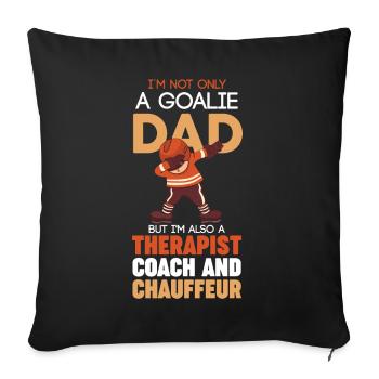 Eishockey-Torwart Papa - Sofakissenbezug 45 x 45 cm - Schwarz - Vorne