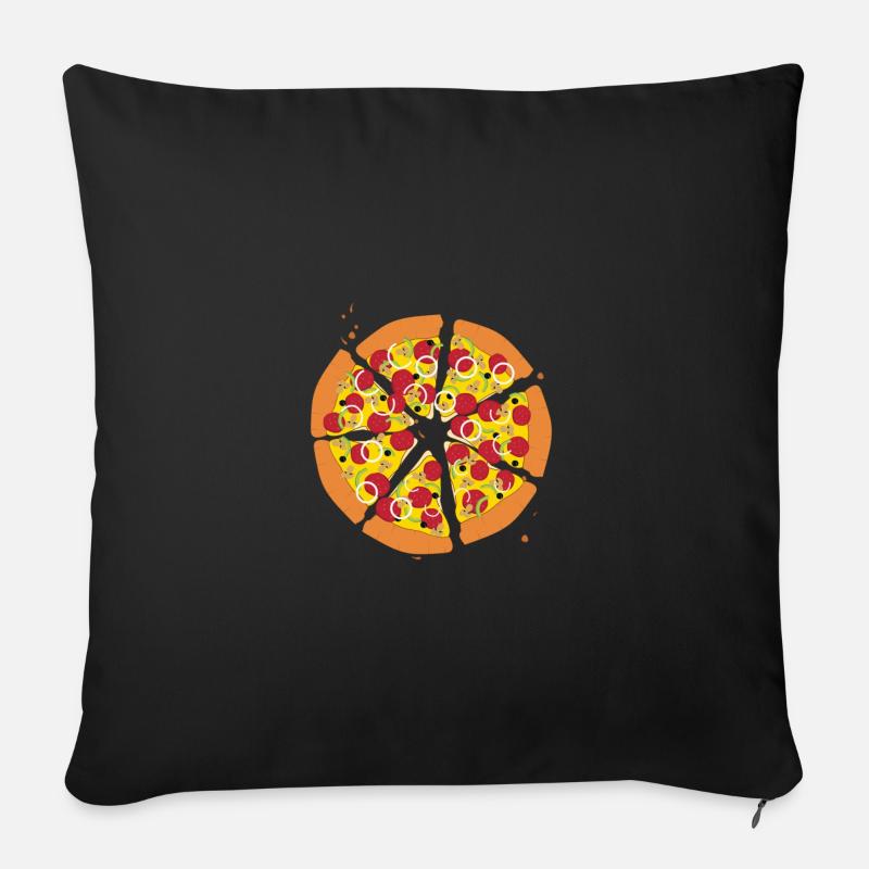 Pizza - Sofakissenbezug 45 x 45 cm - Schwarz