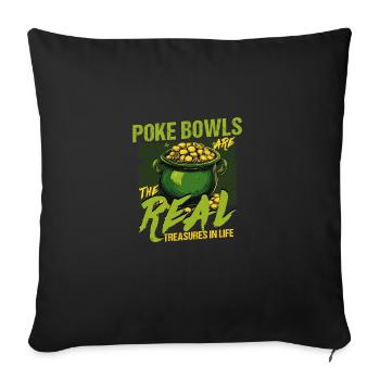 Les poke bowls sont les vrais trésors de la Saint-Patrick - Housse de coussin décorative 45 x 45 cm - noir - Devant