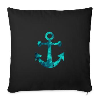 anchor - Sofa pillowcase 17,3'' x 17,3'' (45 x 45 cm) - black - Front
