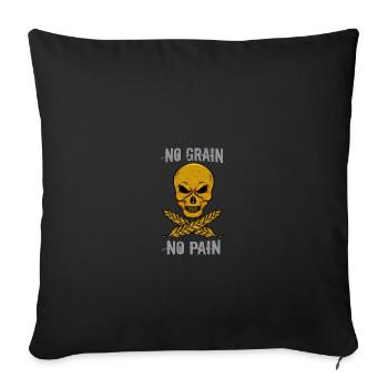 Allergie au gluten de céréales coeliaques sans gluten sans gluten - Housse de coussin décorative 45 x 45 cm - noir - Devant