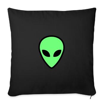 alien face 3 - Sofa pillowcase 17,3'' x 17,3'' (45 x 45 cm) - black - Front