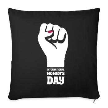 Journée internationale de la femme - Cadeau - Housse de coussin décorative 45 x 45 cm - noir - Devant