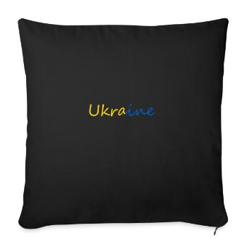 Ukraine - Housse de coussin décorative 45 x 45 cm - noir - Devant