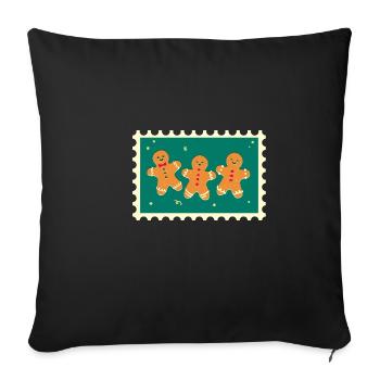 Weihnachtliche Lebkuchen - Sofakissenbezug 45 x 45 cm - Schwarz - Vorne