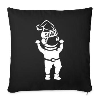 Symbole du Père Noël Illustration Icône du logo Graphique - Housse de coussin décorative 45 x 45 cm - noir - Devant