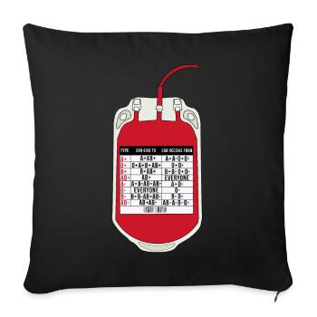 Table of Blood Donors and Recipients - Sofa pillowcase 17,3'' x 17,3'' (45 x 45 cm) - black - Front