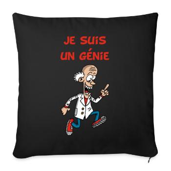 Je suis un génie - Housse de coussin décorative 45 x 45 cm - noir - Devant