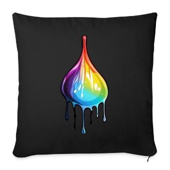 Rainbow Color Drops - Sofa pillowcase 17,3'' x 17,3'' (45 x 45 cm) - black - Front