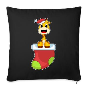 Giraffe Christmas Christmas Sock - Sofa pillowcase 17,3'' x 17,3'' (45 x 45 cm) - black - Front