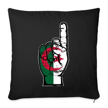 Algeria flag number 1 used - Sofa pillowcase 17,3'' x 17,3'' (45 x 45 cm) - black - Front