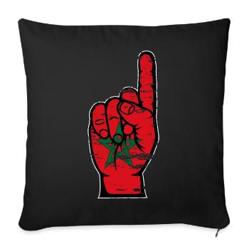 Drapeau marocain numéro 1 utilisé - Housse de coussin décorative 45 x 45 cm - noir - Devant