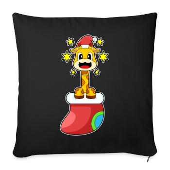 Giraffe Christmas Christmas Sock - Sofa pillowcase 17,3'' x 17,3'' (45 x 45 cm) - black - Front