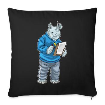 Rhino Sport Teacher School - Sofa pillowcase 17,3'' x 17,3'' (45 x 45 cm) - black - Front