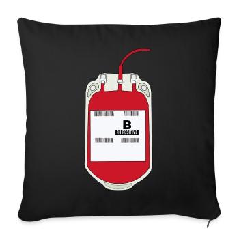 B Positiver Blutbeutel - Sofakissenbezug 45 x 45 cm - Schwarz - Vorne