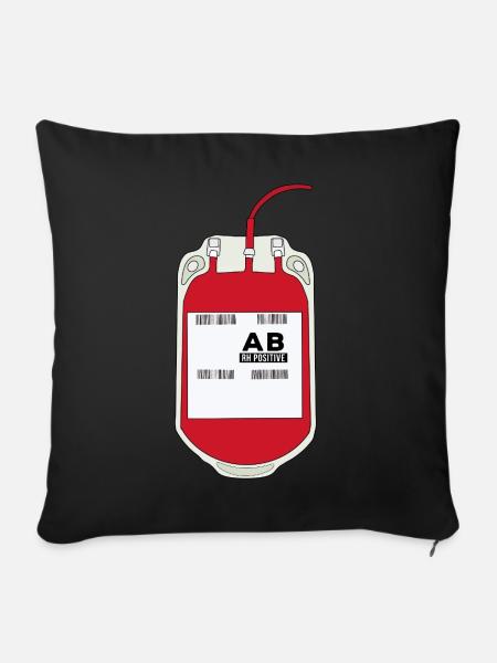 AB Positiver Blutbeutel - Sofakissenbezug 45 x 45 cm - Schwarz