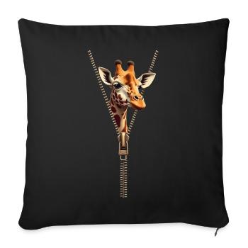 Stilisierte Giraffe mit Reißverschluss - Sofakissenbezug 45 x 45 cm - Schwarz - Vorne