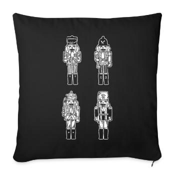 Santa Claus Nutcracker Christmas - Sofa pillowcase 17,3'' x 17,3'' (45 x 45 cm) - black - Front