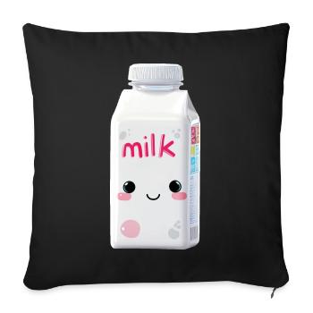 Milch Kawaii - Sofakissenbezug 45 x 45 cm - Schwarz - Vorne