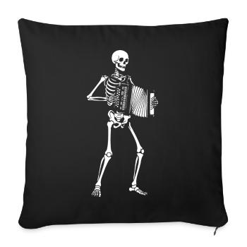 Skeleton plays Accordion Serenade - Sofa pillowcase 17,3'' x 17,3'' (45 x 45 cm) - black - Front