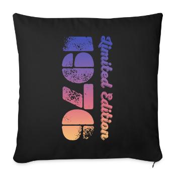 Vintage 1976 - Sofa pillowcase 17,3'' x 17,3'' (45 x 45 cm) - black - Front